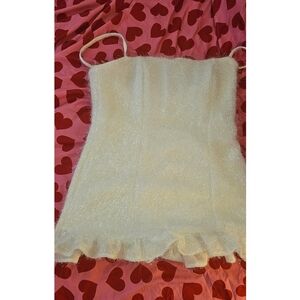 Dolls Kill-Sugar Thrillz Delightful Desire Mini Dress white tinsel dress XXL